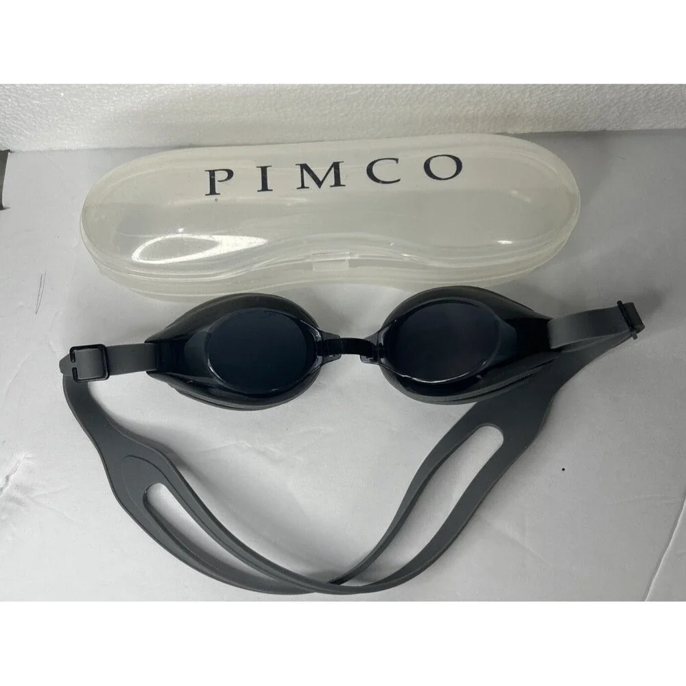 Pimco Adult Smokey Gray PRO Swim Goggles with Case